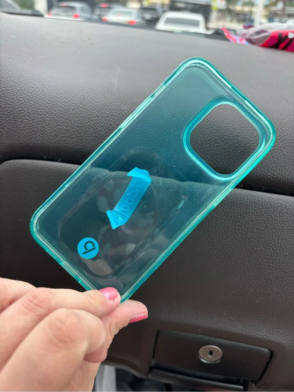 Loopy Case Teal Transparent Phone Case with Blue Strap